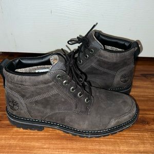 Timberland Men's Larchmont II Chukka Lug Dark Grey Leather Casual Boots Size 10